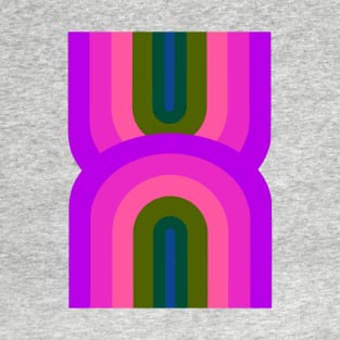 Pink and Green Double Rainbow Arc T-Shirt